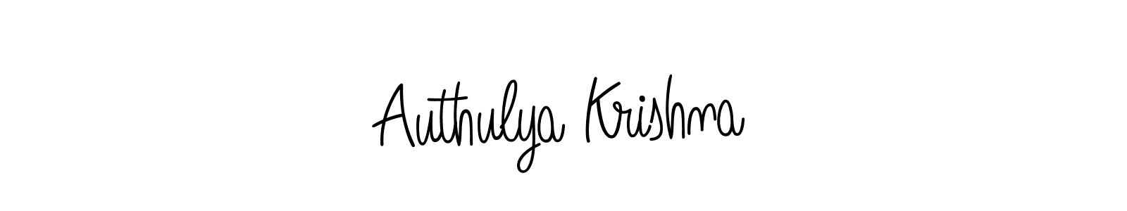 How to make Authulya Krishna name signature. Use Angelique-Rose-font-FFP style for creating short signs online. This is the latest handwritten sign. Authulya Krishna signature style 5 images and pictures png