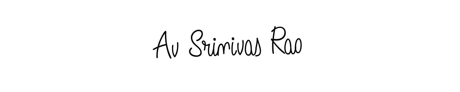 You should practise on your own different ways (Angelique-Rose-font-FFP) to write your name (Av Srinivas Rao) in signature. don't let someone else do it for you. Av Srinivas Rao signature style 5 images and pictures png