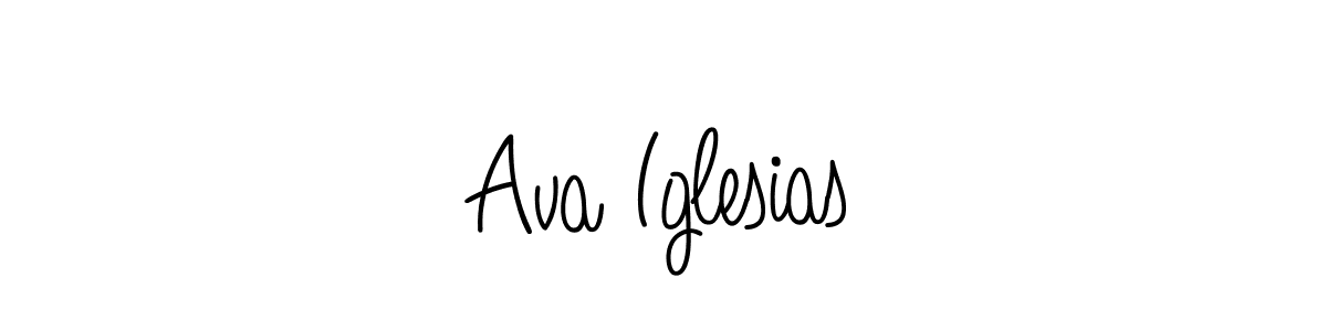 You should practise on your own different ways (Angelique-Rose-font-FFP) to write your name (Ava Iglesias) in signature. don't let someone else do it for you. Ava Iglesias signature style 5 images and pictures png
