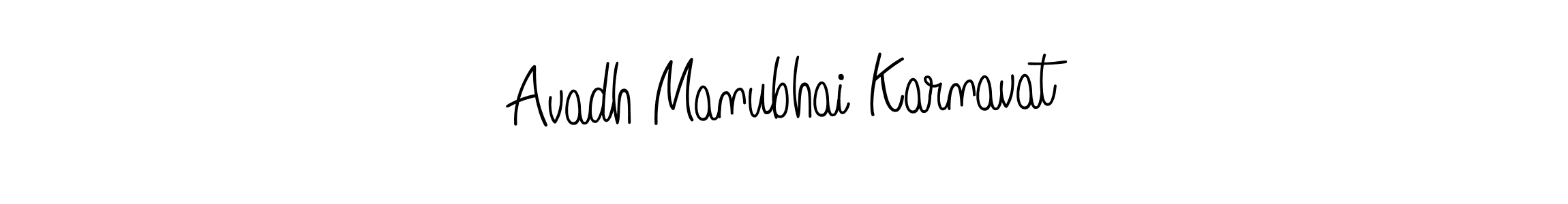 How to make Avadh Manubhai Karnavat name signature. Use Angelique-Rose-font-FFP style for creating short signs online. This is the latest handwritten sign. Avadh Manubhai Karnavat signature style 5 images and pictures png