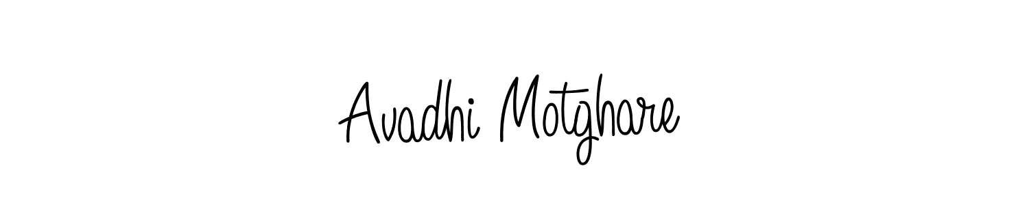 Make a short Avadhi Motghare signature style. Manage your documents anywhere anytime using Angelique-Rose-font-FFP. Create and add eSignatures, submit forms, share and send files easily. Avadhi Motghare signature style 5 images and pictures png