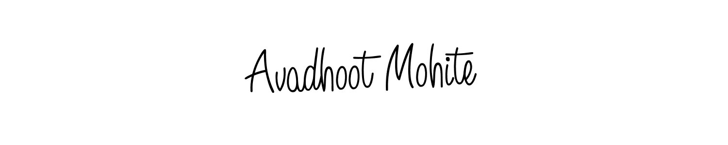 Use a signature maker to create a handwritten signature online. With this signature software, you can design (Angelique-Rose-font-FFP) your own signature for name Avadhoot Mohite. Avadhoot Mohite signature style 5 images and pictures png