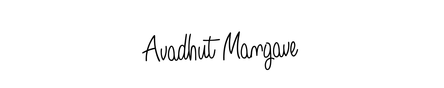 You should practise on your own different ways (Angelique-Rose-font-FFP) to write your name (Avadhut Mangave) in signature. don't let someone else do it for you. Avadhut Mangave signature style 5 images and pictures png