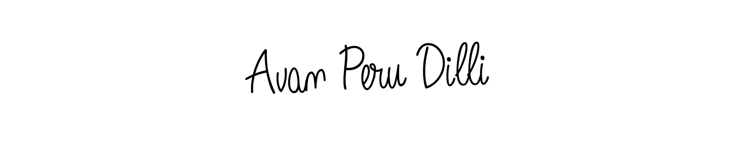 Avan Peru Dilli stylish signature style. Best Handwritten Sign (Angelique-Rose-font-FFP) for my name. Handwritten Signature Collection Ideas for my name Avan Peru Dilli. Avan Peru Dilli signature style 5 images and pictures png