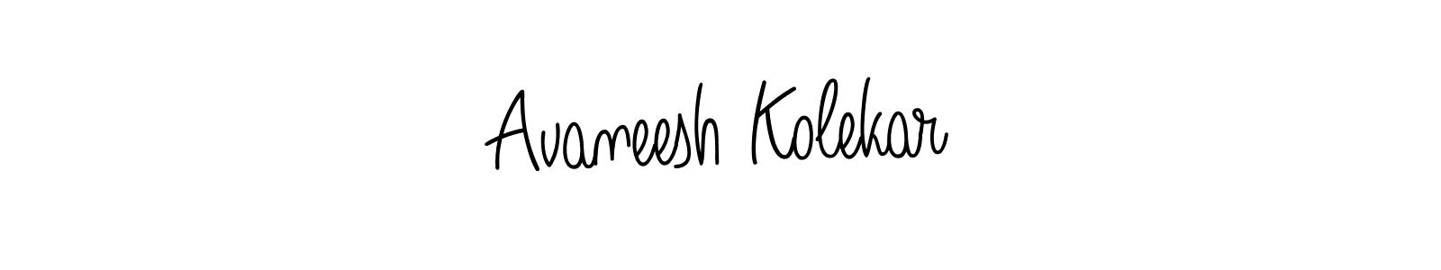 Make a beautiful signature design for name Avaneesh Kolekar. With this signature (Angelique-Rose-font-FFP) style, you can create a handwritten signature for free. Avaneesh Kolekar signature style 5 images and pictures png