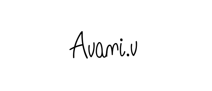 Create a beautiful signature design for name Avani.v. With this signature (Angelique-Rose-font-FFP) fonts, you can make a handwritten signature for free. Avani.v signature style 5 images and pictures png
