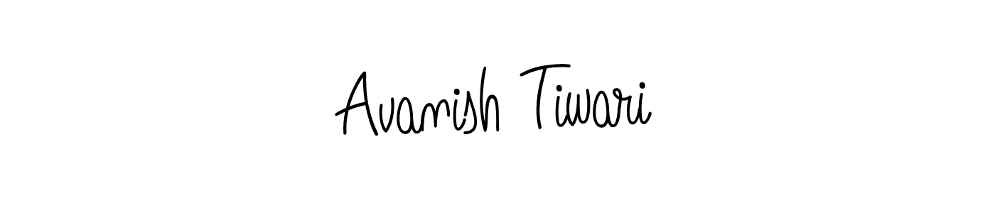 The best way (Angelique-Rose-font-FFP) to make a short signature is to pick only two or three words in your name. The name Avanish Tiwari include a total of six letters. For converting this name. Avanish Tiwari signature style 5 images and pictures png