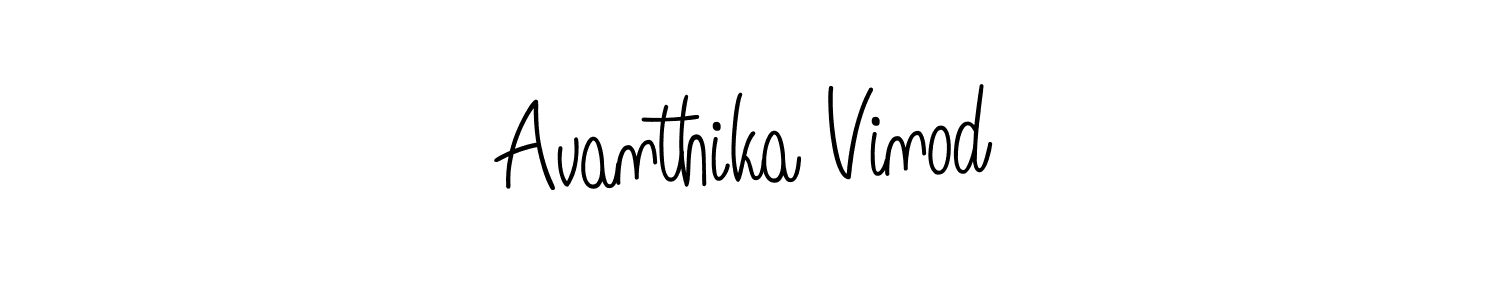 Create a beautiful signature design for name Avanthika Vinod. With this signature (Angelique-Rose-font-FFP) fonts, you can make a handwritten signature for free. Avanthika Vinod signature style 5 images and pictures png