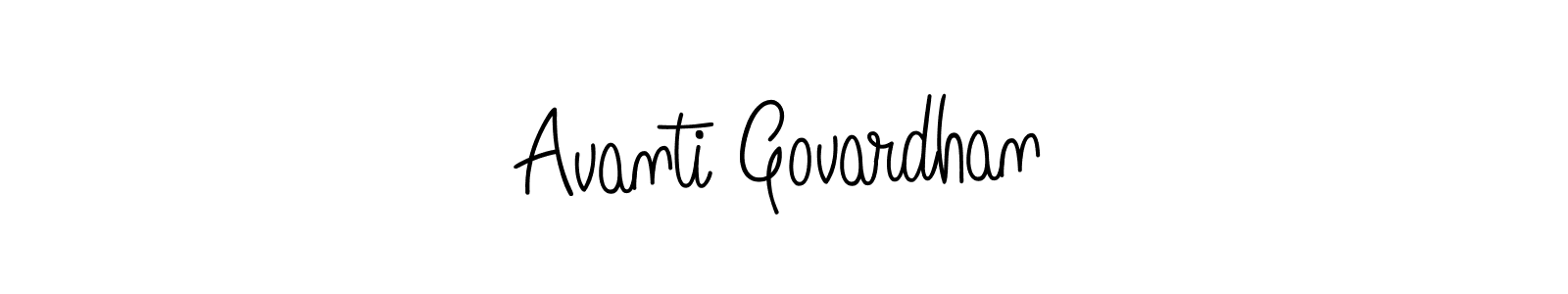 How to make Avanti Govardhan name signature. Use Angelique-Rose-font-FFP style for creating short signs online. This is the latest handwritten sign. Avanti Govardhan signature style 5 images and pictures png