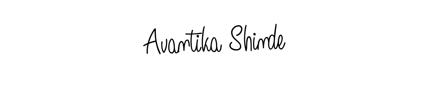 Use a signature maker to create a handwritten signature online. With this signature software, you can design (Angelique-Rose-font-FFP) your own signature for name Avantika Shinde. Avantika Shinde signature style 5 images and pictures png