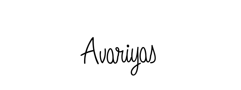 Make a beautiful signature design for name Avariyas. With this signature (Angelique-Rose-font-FFP) style, you can create a handwritten signature for free. Avariyas signature style 5 images and pictures png