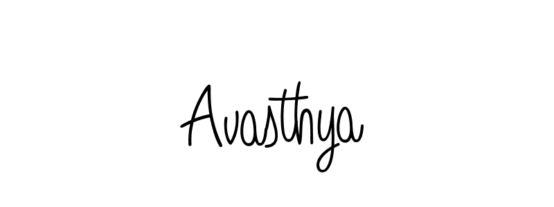 Make a beautiful signature design for name Avasthya. With this signature (Angelique-Rose-font-FFP) style, you can create a handwritten signature for free. Avasthya signature style 5 images and pictures png