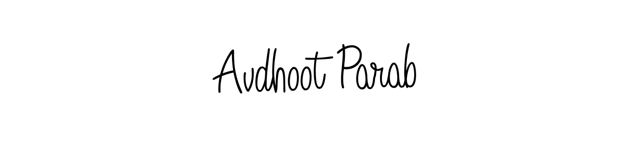 Design your own signature with our free online signature maker. With this signature software, you can create a handwritten (Angelique-Rose-font-FFP) signature for name Avdhoot Parab. Avdhoot Parab signature style 5 images and pictures png
