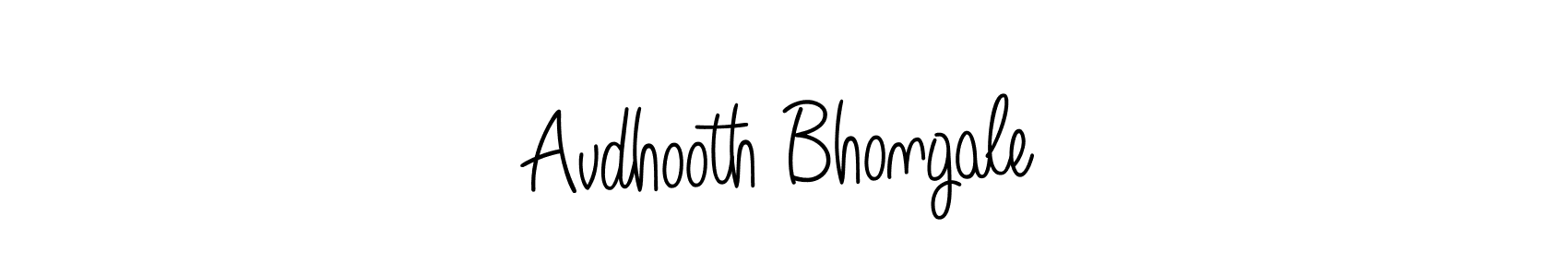 The best way (Angelique-Rose-font-FFP) to make a short signature is to pick only two or three words in your name. The name Avdhooth Bhongale include a total of six letters. For converting this name. Avdhooth Bhongale signature style 5 images and pictures png