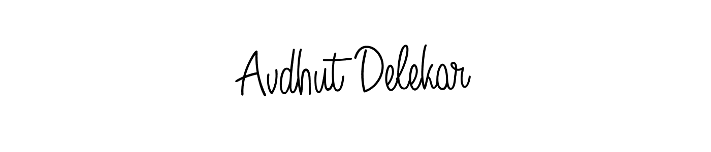 Make a beautiful signature design for name Avdhut Delekar. With this signature (Angelique-Rose-font-FFP) style, you can create a handwritten signature for free. Avdhut Delekar signature style 5 images and pictures png