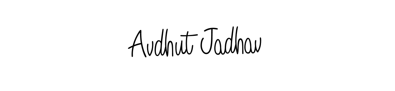 Use a signature maker to create a handwritten signature online. With this signature software, you can design (Angelique-Rose-font-FFP) your own signature for name Avdhut Jadhav. Avdhut Jadhav signature style 5 images and pictures png