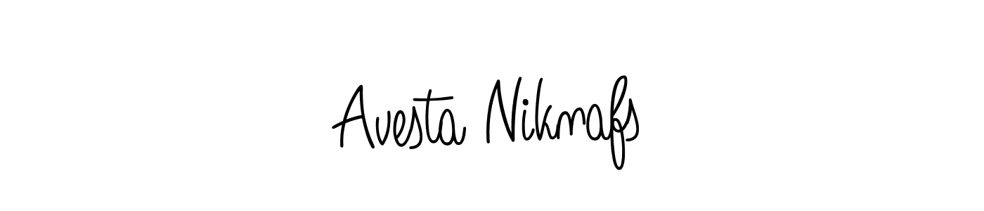 Use a signature maker to create a handwritten signature online. With this signature software, you can design (Angelique-Rose-font-FFP) your own signature for name Avesta Niknafs. Avesta Niknafs signature style 5 images and pictures png