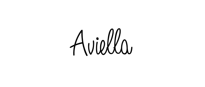 Make a beautiful signature design for name Aviella. With this signature (Angelique-Rose-font-FFP) style, you can create a handwritten signature for free. Aviella signature style 5 images and pictures png