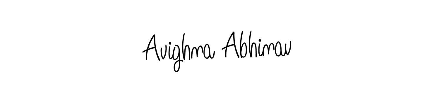 Create a beautiful signature design for name Avighna Abhinav. With this signature (Angelique-Rose-font-FFP) fonts, you can make a handwritten signature for free. Avighna Abhinav signature style 5 images and pictures png