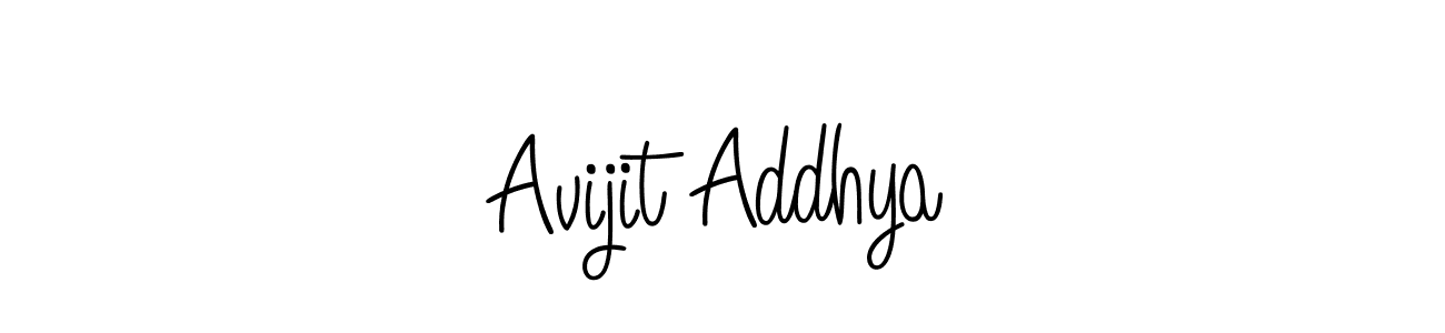 Also we have Avijit Addhya name is the best signature style. Create professional handwritten signature collection using Angelique-Rose-font-FFP autograph style. Avijit Addhya signature style 5 images and pictures png