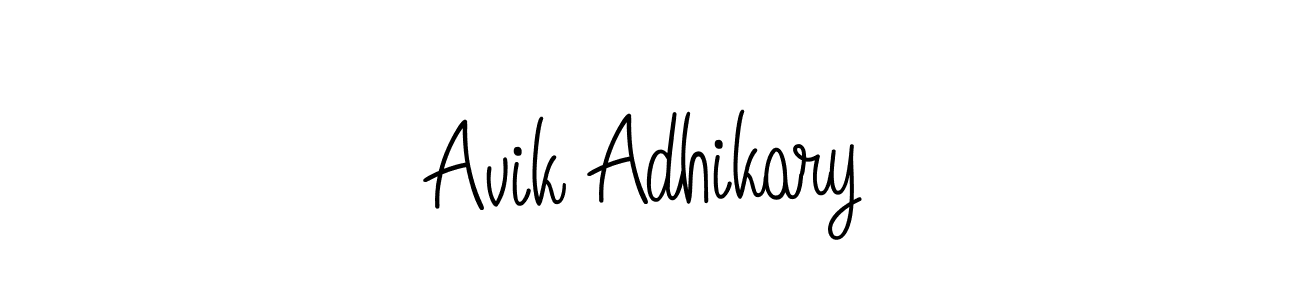 The best way (Angelique-Rose-font-FFP) to make a short signature is to pick only two or three words in your name. The name Avik Adhikary include a total of six letters. For converting this name. Avik Adhikary signature style 5 images and pictures png