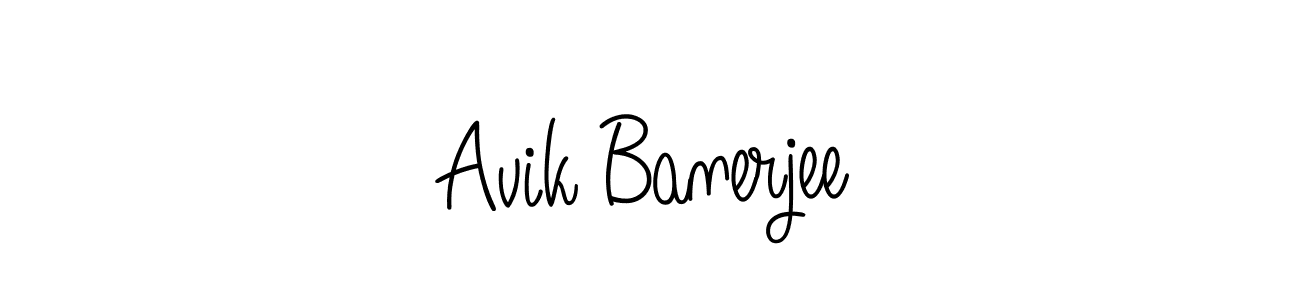 Make a beautiful signature design for name Avik Banerjee. With this signature (Angelique-Rose-font-FFP) style, you can create a handwritten signature for free. Avik Banerjee signature style 5 images and pictures png