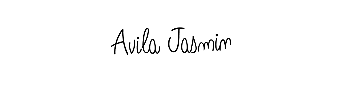 The best way (Angelique-Rose-font-FFP) to make a short signature is to pick only two or three words in your name. The name Avila Jasmin include a total of six letters. For converting this name. Avila Jasmin signature style 5 images and pictures png