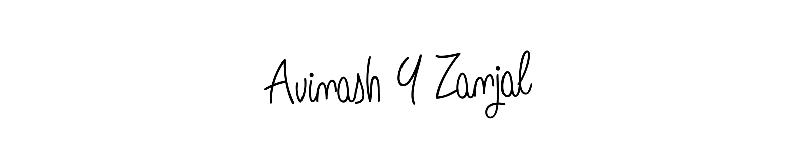 Make a beautiful signature design for name Avinash Y Zanjal. With this signature (Angelique-Rose-font-FFP) style, you can create a handwritten signature for free. Avinash Y Zanjal signature style 5 images and pictures png