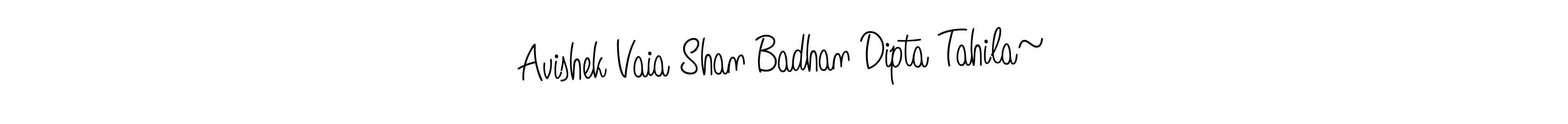 Use a signature maker to create a handwritten signature online. With this signature software, you can design (Angelique-Rose-font-FFP) your own signature for name Avishek Vaia Shan Badhan Dipta Tahila~. Avishek Vaia Shan Badhan Dipta Tahila~ signature style 5 images and pictures png