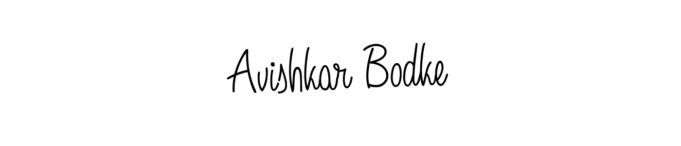 Use a signature maker to create a handwritten signature online. With this signature software, you can design (Angelique-Rose-font-FFP) your own signature for name Avishkar Bodke. Avishkar Bodke signature style 5 images and pictures png