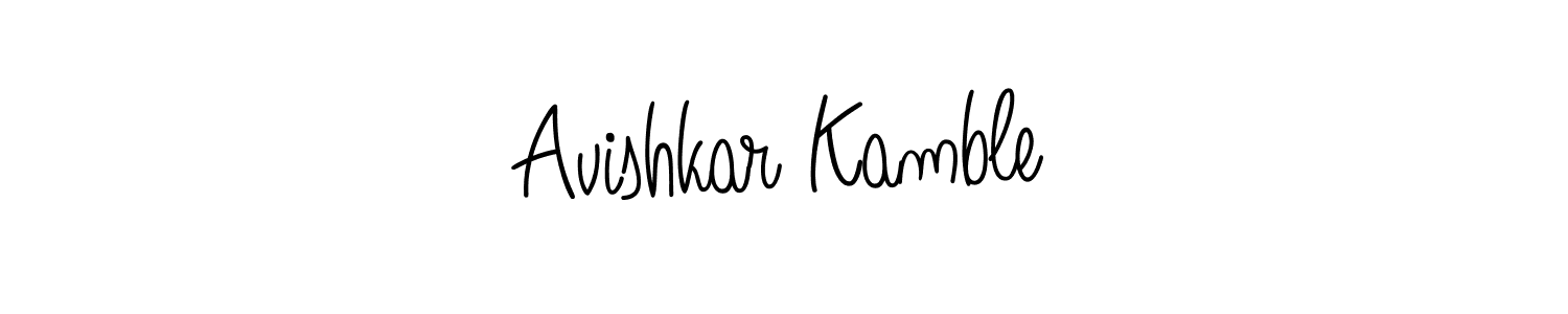 The best way (Angelique-Rose-font-FFP) to make a short signature is to pick only two or three words in your name. The name Avishkar Kamble include a total of six letters. For converting this name. Avishkar Kamble signature style 5 images and pictures png