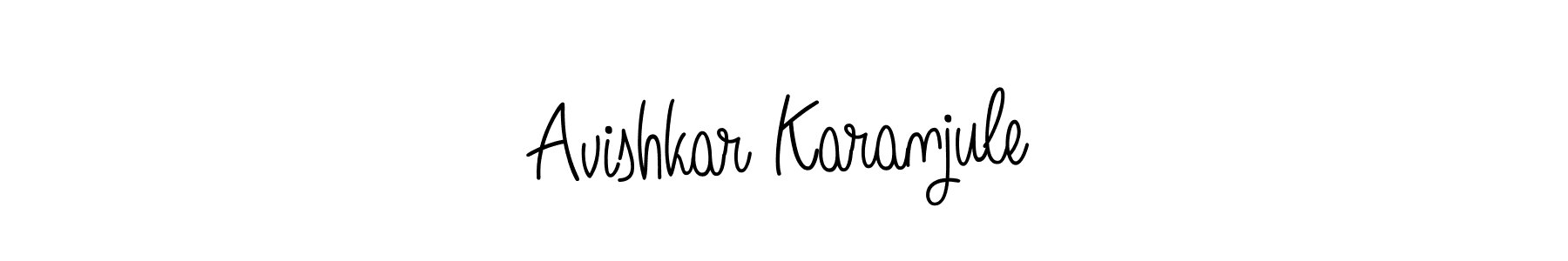 Create a beautiful signature design for name Avishkar Karanjule. With this signature (Angelique-Rose-font-FFP) fonts, you can make a handwritten signature for free. Avishkar Karanjule signature style 5 images and pictures png