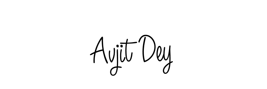 The best way (Angelique-Rose-font-FFP) to make a short signature is to pick only two or three words in your name. The name Avjit Dey include a total of six letters. For converting this name. Avjit Dey signature style 5 images and pictures png
