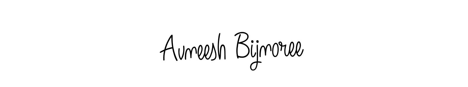 Use a signature maker to create a handwritten signature online. With this signature software, you can design (Angelique-Rose-font-FFP) your own signature for name Avneesh Bijnoree. Avneesh Bijnoree signature style 5 images and pictures png