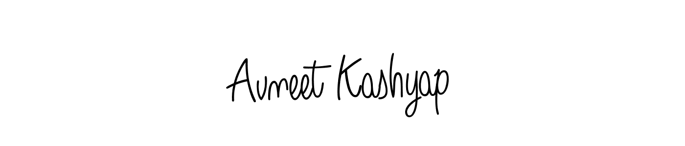 Avneet Kashyap stylish signature style. Best Handwritten Sign (Angelique-Rose-font-FFP) for my name. Handwritten Signature Collection Ideas for my name Avneet Kashyap. Avneet Kashyap signature style 5 images and pictures png