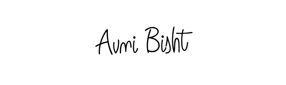 How to make Avni Bisht name signature. Use Angelique-Rose-font-FFP style for creating short signs online. This is the latest handwritten sign. Avni Bisht signature style 5 images and pictures png