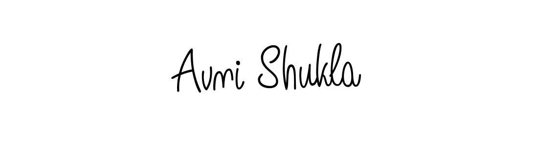 Use a signature maker to create a handwritten signature online. With this signature software, you can design (Angelique-Rose-font-FFP) your own signature for name Avni Shukla. Avni Shukla signature style 5 images and pictures png