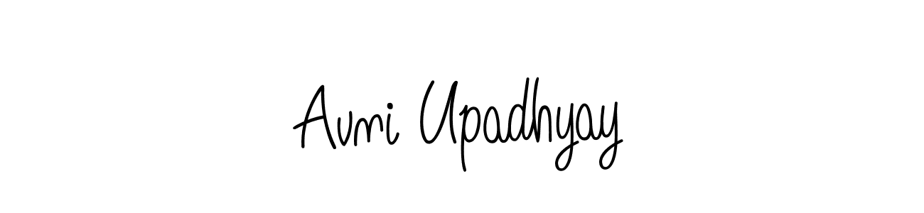 Use a signature maker to create a handwritten signature online. With this signature software, you can design (Angelique-Rose-font-FFP) your own signature for name Avni Upadhyay. Avni Upadhyay signature style 5 images and pictures png