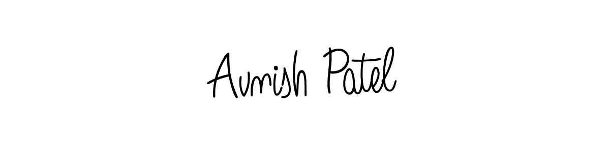 Use a signature maker to create a handwritten signature online. With this signature software, you can design (Angelique-Rose-font-FFP) your own signature for name Avnish Patel. Avnish Patel signature style 5 images and pictures png