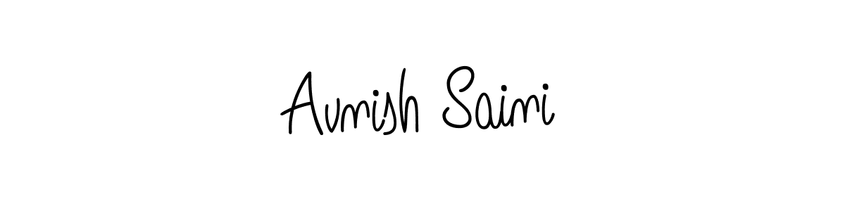 Make a beautiful signature design for name Avnish Saini. With this signature (Angelique-Rose-font-FFP) style, you can create a handwritten signature for free. Avnish Saini signature style 5 images and pictures png