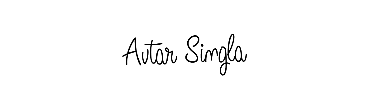 The best way (Angelique-Rose-font-FFP) to make a short signature is to pick only two or three words in your name. The name Avtar Singla include a total of six letters. For converting this name. Avtar Singla signature style 5 images and pictures png