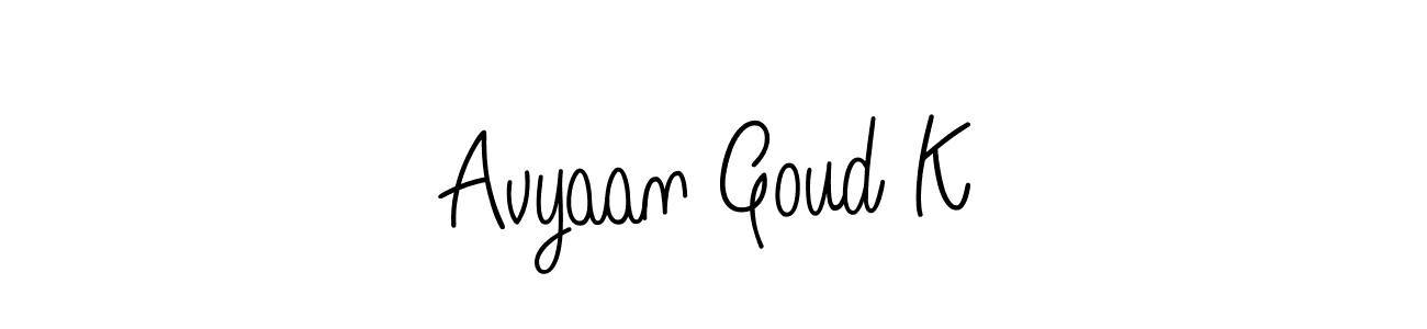 You can use this online signature creator to create a handwritten signature for the name Avyaan Goud K. This is the best online autograph maker. Avyaan Goud K signature style 5 images and pictures png