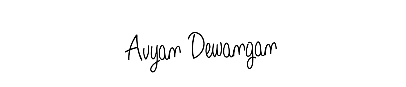 The best way (Angelique-Rose-font-FFP) to make a short signature is to pick only two or three words in your name. The name Avyan Dewangan include a total of six letters. For converting this name. Avyan Dewangan signature style 5 images and pictures png