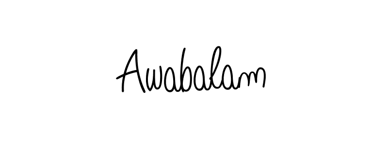 How to make Awabalam name signature. Use Angelique-Rose-font-FFP style for creating short signs online. This is the latest handwritten sign. Awabalam signature style 5 images and pictures png