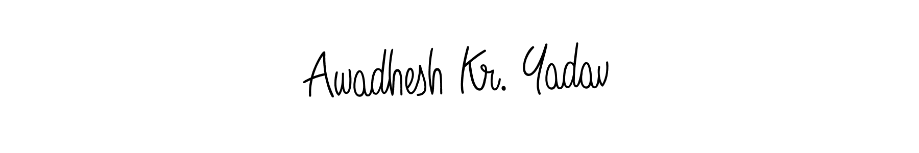 Use a signature maker to create a handwritten signature online. With this signature software, you can design (Angelique-Rose-font-FFP) your own signature for name Awadhesh Kr. Yadav. Awadhesh Kr. Yadav signature style 5 images and pictures png