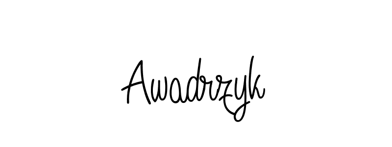 How to make Awadrzyk name signature. Use Angelique-Rose-font-FFP style for creating short signs online. This is the latest handwritten sign. Awadrzyk signature style 5 images and pictures png