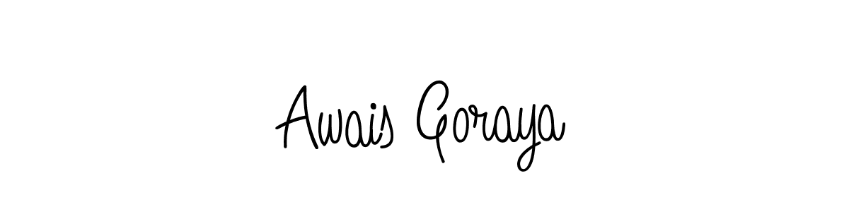 How to make Awais Goraya name signature. Use Angelique-Rose-font-FFP style for creating short signs online. This is the latest handwritten sign. Awais Goraya signature style 5 images and pictures png