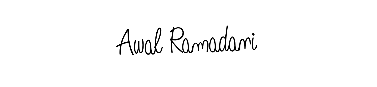 You should practise on your own different ways (Angelique-Rose-font-FFP) to write your name (Awal Ramadani) in signature. don't let someone else do it for you. Awal Ramadani signature style 5 images and pictures png