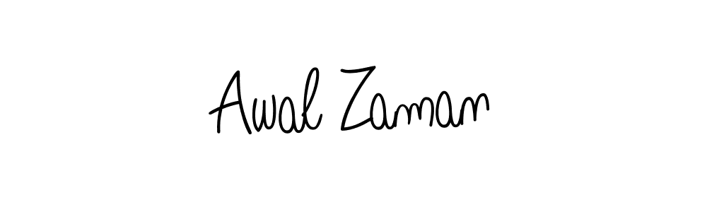 Use a signature maker to create a handwritten signature online. With this signature software, you can design (Angelique-Rose-font-FFP) your own signature for name Awal Zaman. Awal Zaman signature style 5 images and pictures png