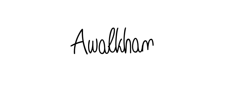 Use a signature maker to create a handwritten signature online. With this signature software, you can design (Angelique-Rose-font-FFP) your own signature for name Awalkhan. Awalkhan signature style 5 images and pictures png